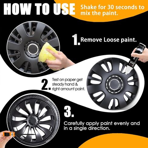 Gloss Black Rim Touch Up Paint, Car Wheel Scratch Repair Touch Up Paint Pen, Quick And Easy Wheel Scratch Repair, Universal Color Black Wheel Paint (Gloss Black) in Saudi Arabia