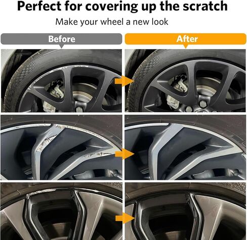 Gloss Black Rim Touch Up Paint, Car Wheel Scratch Repair Touch Up Paint Pen, Quick And Easy Wheel Scratch Repair, Universal Color Black Wheel Paint (Gloss Black) in Saudi Arabia
