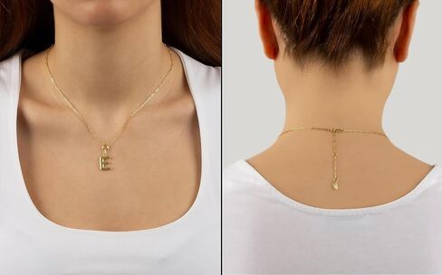 قلادة أولية مملوءة بالذهب من Jewelry Atelier للنساء - قلادة أولية ذات طبقات مع قلادة A-Z - سلسلة مشبك ورق مملوءة بالذهب عيار 14 قيراط - قلادة ذهبية لطيفة ذات طبقات - مجوهرات ذهبية للنساء in Kuwait