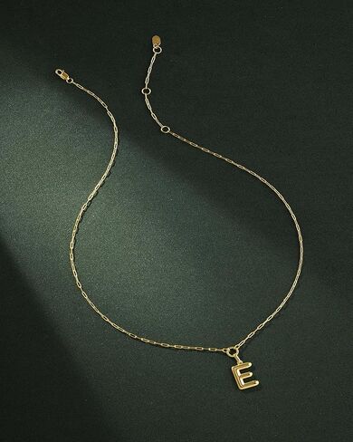 قلادة أولية مملوءة بالذهب من Jewelry Atelier للنساء - قلادة أولية ذات طبقات مع قلادة A-Z - سلسلة مشبك ورق مملوءة بالذهب عيار 14 قيراط - قلادة ذهبية لطيفة ذات طبقات - مجوهرات ذهبية للنساء in Kuwait