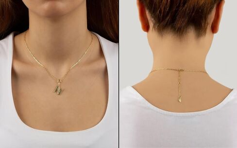 Jewelry Atelier Gold-Filled Initial Necklace for Women – Layered Initial Necklace with A-Z Pendant – 14k Gold-Filled Paperclip Chain– Cute Layered Gold Choker – Gold Jewelry for Women in Kuwait