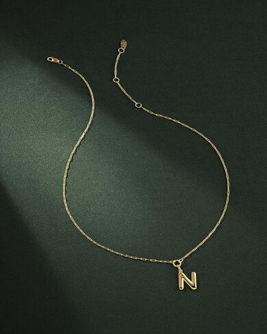 Jewelry Atelier Gold-Filled Initial Necklace for Women – Layered Initial Necklace with A-Z Pendant – 14k Gold-Filled Paperclip Chain– Cute Layered Gold Choker – Gold Jewelry for Women in Kuwait