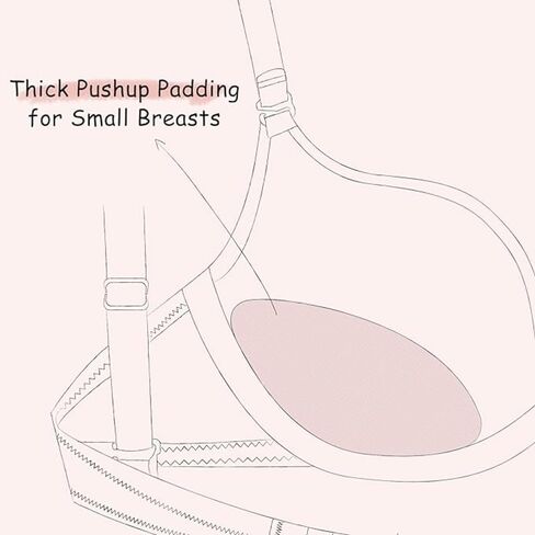 JoyFox Women's Low Back Bras with Clear Straps Push Up Deep V Plunge Bra Low Cut Multiway Convertible Bra Add Cup in Kuwait