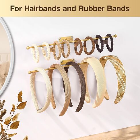 Hanging Jewelry Organizer Wall Mounted: 12.6'' Necklace Hanger for Earring, Bracelet, Rings, Gold 2-Pack, Screws Included in Saudi Arabia