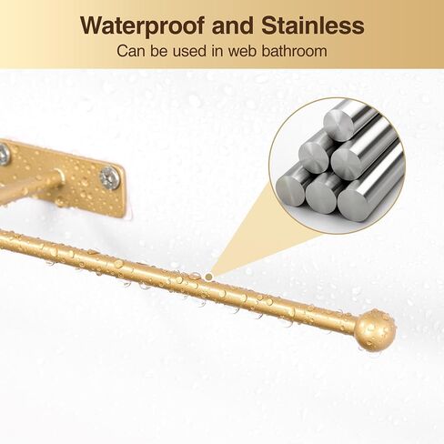 Hanging Jewelry Organizer Wall Mounted: 12.6'' Necklace Hanger for Earring, Bracelet, Rings, Gold 2-Pack, Screws Included in Saudi Arabia