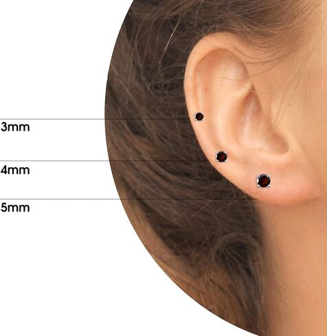Peridot Earrings for Women Sterling Silver Round Gemstone Studs Earring Set for Girls Bridesmaids Summer Fashion, 3mm 4mm 5mm, 3-Pairs in Saudi Arabia