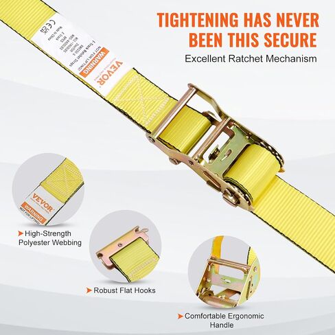 حزام سقاطة VEVOR E-Track، 8 قطع 2 بوصة × 15 بوصة E مع قوة كسر 4400 رطل، مع حزام بوليستر وتركيب زنبركي وسقاطات، أربطة متينة للدراجات النارية والإطارات وأحمال المقطورة in Saudi Arabia
