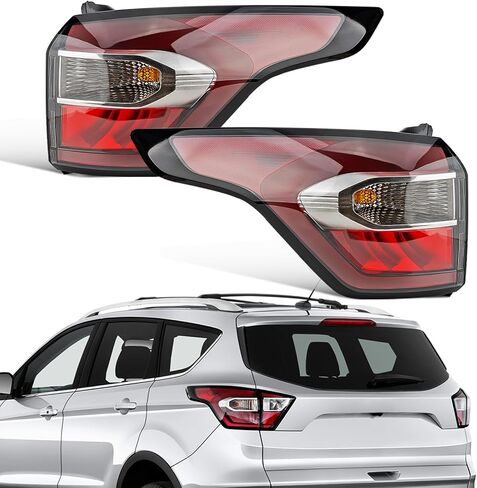 Tail Lights Fit Ford Escape 2017 2018 2019 Rear Brake Back Up Cover Taillights Lens Assembly Left Driver Right Passenger Side GJ5Z13404C GJ5Z-13404-C GJ5Z13405C GJ5Z-13405-C(Lamp Included) in Saudi Arabia
