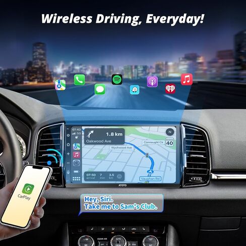 ATOTO F7 Double DIN Car Stereo Receivers, Wireless CarPlay & Android Auto 7 inch Touch Screen, Car Radio with Bluetooth, FM/AM/GPS, 4.1 Channel Audio Out, Live Rearview, SWC, F7G2B7WE-2024 in Saudi Arabia