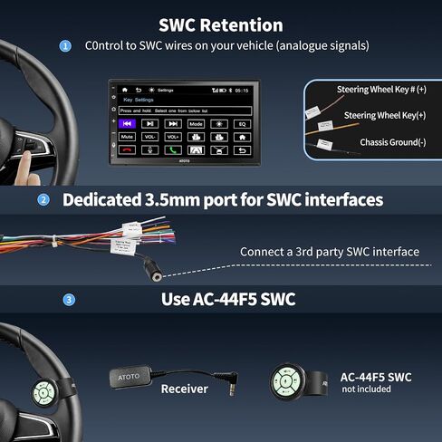 ATOTO F7 Double DIN Car Stereo Receivers, Wireless CarPlay & Android Auto 7 inch Touch Screen, Car Radio with Bluetooth, FM/AM/GPS, 4.1 Channel Audio Out, Live Rearview, SWC, F7G2B7WE-2024 in Saudi Arabia
