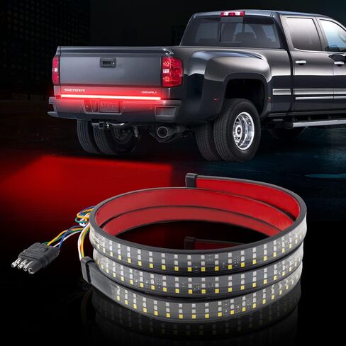 1797 LED Pickup Truck Tail Light Strip Tailgate Rear Turn Signal Brake Reverse Back up Light Bar Accessories for Ford Chevrolet Dodge Toyota Pickup Bright Safe Waterproof Red Yellow White 48in 1.2m in Saudi Arabia