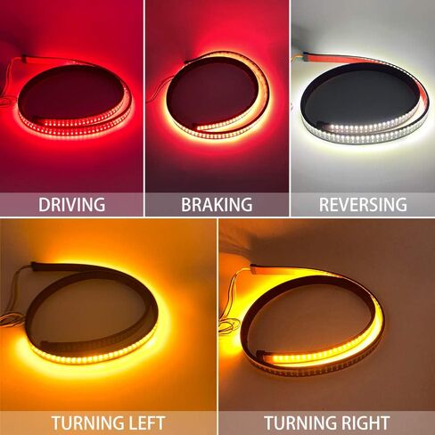 1797 LED Pickup Truck Tail Light Strip Tailgate Rear Turn Signal Brake Reverse Back up Light Bar Accessories for Ford Chevrolet Dodge Toyota Pickup Bright Safe Waterproof Red Yellow White 48in 1.2m in Saudi Arabia