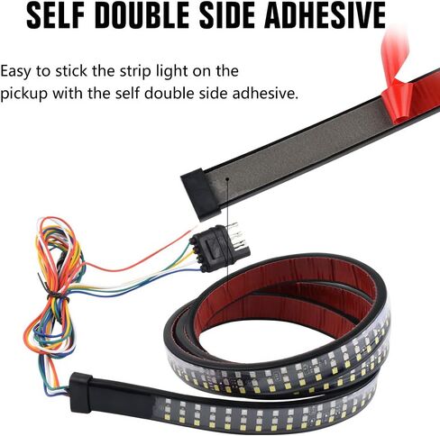 1797 LED Pickup Truck Tail Light Strip Tailgate Rear Turn Signal Brake Reverse Back up Light Bar Accessories for Ford Chevrolet Dodge Toyota Pickup Bright Safe Waterproof Red Yellow White 48in 1.2m in Saudi Arabia