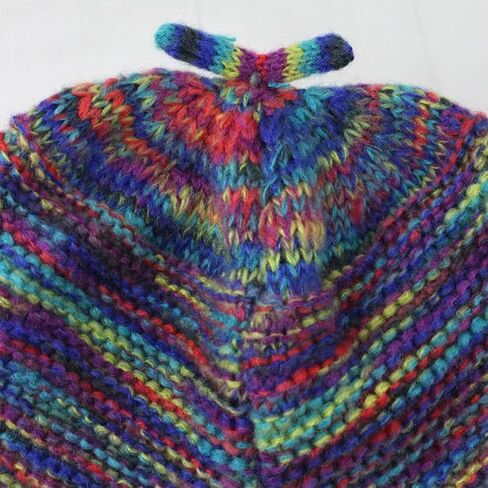 Handmade Knitted Winter Warm Foldable Bucket Hat with Adjustable Tie Strap in Fashionable Color Blocking Crochet Cap in Saudi Arabia
