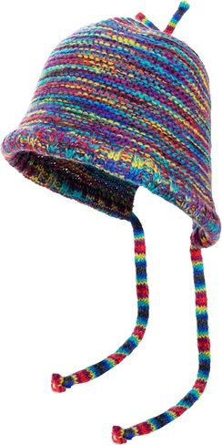 Handmade Knitted Winter Warm Foldable Bucket Hat with Adjustable Tie Strap in Fashionable Color Blocking Crochet Cap in Saudi Arabia