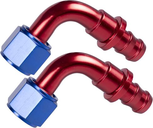 2Pcs 6AN to 3/8 Barb Push Lock Hose End Straight Fitting For Rubber Fuel Line Blue/Red（Straight）, BTH-QCYGJT2-6AN0-2P in Saudi Arabia