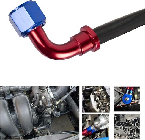 2Pcs 6AN to 3/8 Barb Push Lock Hose End Straight Fitting For Rubber Fuel Line Blue/Red（Straight）, BTH-QCYGJT2-6AN0-2P in Saudi Arabia
