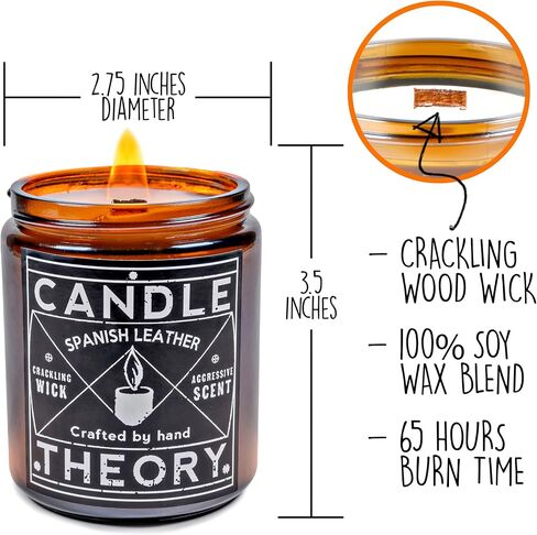 Candle Theory Warm Tobacco Scented Candle for Men 7.6 Ounce, Crackling Candle Men, Mens Candle for Bedroom, Scented Man Candle for Home, Men's Candles for Home, Man Candle, Men Scented Candles in Saudi Arabia
