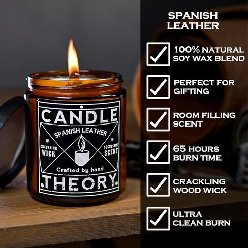 Candle Theory Warm Tobacco Scented Candle for Men 7.6 Ounce, Crackling Candle Men, Mens Candle for Bedroom, Scented Man Candle for Home, Men's Candles for Home, Man Candle, Men Scented Candles in Saudi Arabia