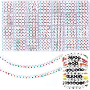1400PCS Letter Beads Kit - 28 Styles of A-Z Acrylic 4x7mm Round Alphabet Beads for Jewelry Making DIY Bracelets and Necklaces.(Gold Letter)