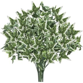 6 PCS Artificial Holly Bushes, 13.8'' Christmas Artificial Greenery Stems, Faux Greenery Picks, Artificial Sweet Potato Plants for Xmas Tree Home Porch Table Centerpieces Vase Decor