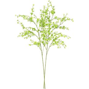 2 PCS Artificial Long Greenery Stems 36.22" Faux Bamboo with Flowers for Tall Vase Bouquet Plastic Plants Fake Leaves Branches for Home Table Fireplace Garden Shop Hotel Office Festive Décor