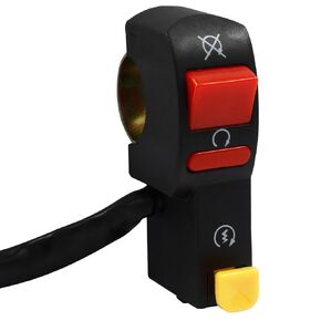 12V Universal Handlebar Switch, 7/8" Left Starter Kill Light Switch Assembly, Start/Kill Motorcycle Switch for Scooter Pit Dirt Bike ATV