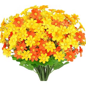 AmyHomie Artificial Flowers,10 pcs Silk Daisy, Artificial Gerber Daisy for Home Decoration, Fake Wildflowers Spring Flowers for Wedding Decoration(Milk White)