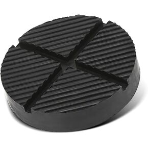 1 Pack Car Floor Jack Support Rubber Block, Waterproof Durable Vehicle Repair Accessories, Cross Slotted Design, Universal Automotive Puck Jack Pad Adapter Clip for Most Cars (Black)