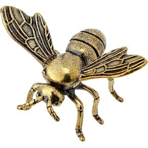 Ciieeo 3pcs Gold Bee Figurines Brass Retro Bee Figurine Distressed Brass Bee Decorr for Rustic Office Home Decor Wall Art