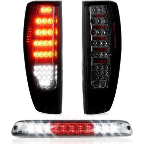 Tresound Tail Light + 3rd Third Brake Cargo Lamp for Chevy Colorado 2004-2012, GMC Canyon 2004-2012 High Mount Stop Light Rear LED Taillight Assembly