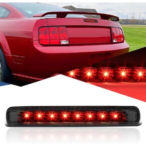 Auto Dynasty LED High Mount 3rd Third Rear Tail Brake Light Stop Lamp Compatible with Ford Mustang 2005-2009, Black Housing Smoked Lens