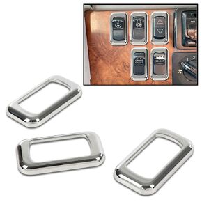PIT66 Chrome Plastic Rocker Switch Trim Bezel Compatible with Freightliners,Kenworths Using Rocker Switches,Peterbilt 3pcs