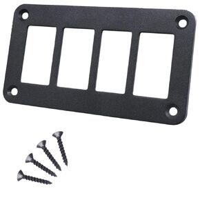 2-Way Rocker Switch Panel - Black Aluminum Rocker Switch Bracket for Boat Trailer Cars