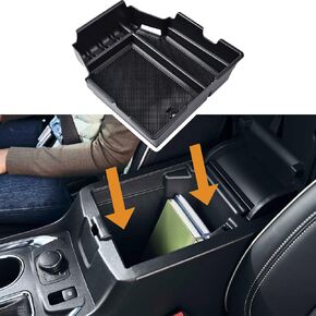 منظم وحدة التحكم المركزية TACOBRO متوافق مع ملحقات Chevy Traverse 2018 2019 2020 2021 2022 2023، صينية إدخال مسند الذراع، صندوق تخزين ثانوي ABS، أسود