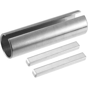 1 Set 3/4" to 7/8" Universal Crank Shaft Sleeve Adapter - Car Gas Engine Pulley Crank Shaft Sleeve Adapter with Step Key - Metal Silver Tone Durable Material
