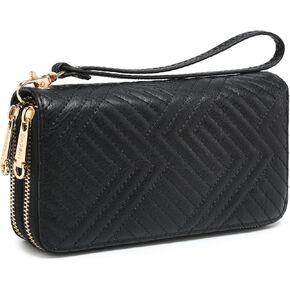 Dasein RFID Blocking Wallet Purse for Women Large Capacity Wristlet Clutch Bag Multi Card Holder Phone Case with Wrist Strap