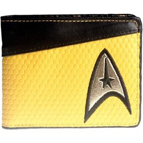 Star SciFi Trek Yellow Command Logo Leather Bi Fold Wallet