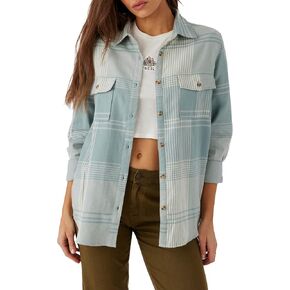 O'NEILL Women's Oversized Flannel Top - Comfortable and Casual Long Sleeve Button Up Shirts for Women