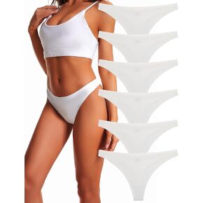 Womens Underwear, Seamless Thongs, Soft and Breathable, Thongs for Women No Show, 6-Pack, Multicolor