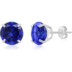 14k Gold Large Round Stud Earrings for Women | 9mm Birthstone Earrings | Gemstone Earrings for Women | Gemstone Stud Earrings for Women by MAX + STONE