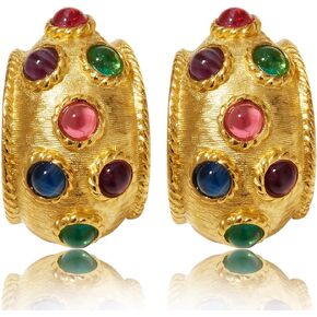 Resin Earrings Flower Shape Stud Earrings Chunky Gold Stud Earrings Colorful Earrings Vintage Jewelry for Gifts