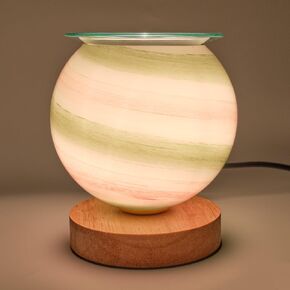 Wax Warmer for Scented Wax Melts,Wax Melt Warmer with Timer,Scentsy Wax Warmer,Wax Burner for Scented Wax,Dimmable Glass and Wood Moon Lamp Light for Bedroom,Cute Home Decor Gift, (Gray)