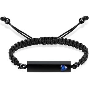 Cremation Jewelry Crystal Heart Urn Bracelet for Ashes Women Men's Braided Ashes Bracelet with Stainless Steel Memorial Bracelets