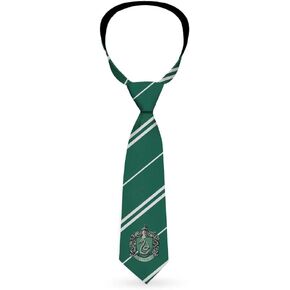 Necktie Standard - SLYTHERIN Crest Stripe9 Green Gray