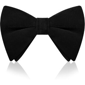 Velvet Bow Tie Oversized Bow Ties for Men Adjustable Black Clip on Bowtie for Tuxedo Shirt Wedding Prom