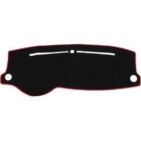 Car Dashboard Cover Mat Compatible for Kia Rio 2017-2021, Protective Polyester Black with Blue Line Center Console Interior Trim Dash Board Mat