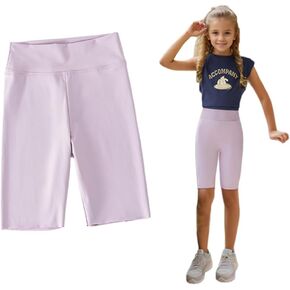 شورت رياضي للفتيات للأطفال بطول الركبة من الألياف اللدنة للتمرين والرقص واليوجا والجري والكرة الطائرة in Kuwait