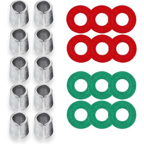 10 PCS Automotive Cable Terminal Adapter, Insulating Felt Washer Terminal Protector, Power Post Wiring Post End Repair Kit, Universal for Cars Upgrade Accessories (Red & Green & Silver)