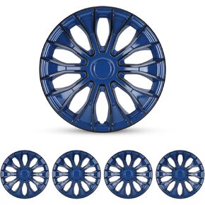 15'' Hubcaps, Wheel Rim Cover, Universal Hub Caps Replacement, ABS Material, Exterior Accessories for Car Pickup Truck SUV, Set of 4, Matte Black
